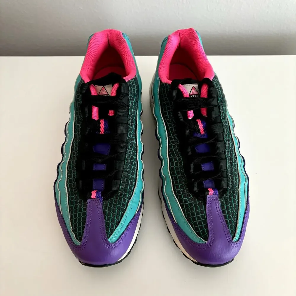 Nike Air Max 95 Youth Size 7 Sneakers Green Cabana Hyper Grape Kids Shoes 7Y